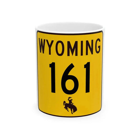WY-161 (Wyoming) (Road Sign) White Coffee Mug 11oz - Go Mug Yourself