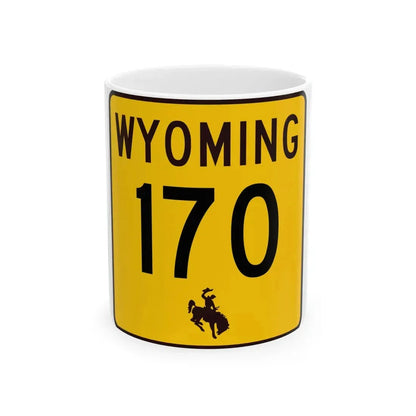 WY-170 (Wyoming) (Road Sign) White Coffee Mug 11oz - Go Mug Yourself