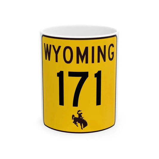 WY-171 (Wyoming) (Road Sign) White Coffee Mug 11oz - Go Mug Yourself