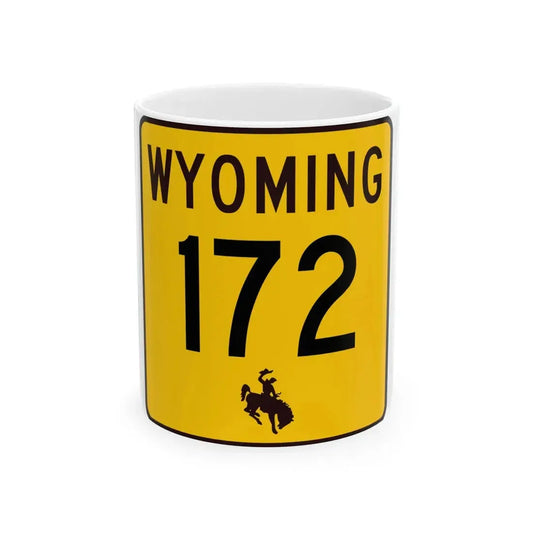 WY-172 (Wyoming) (Road Sign) White Coffee Mug 11oz - Go Mug Yourself