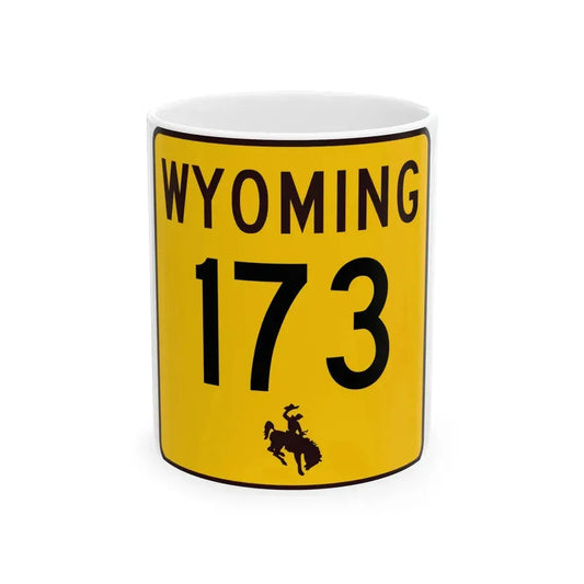 WY-173 (Wyoming) (Road Sign) White Coffee Mug 11oz - Go Mug Yourself