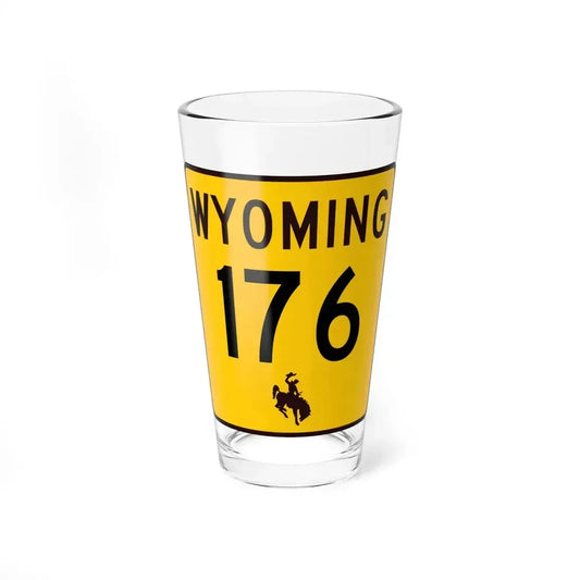 WY-176 (Wyoming) (Road Sign) Pint Glass 16oz 16oz - Go Mug Yourself