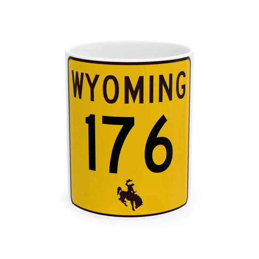 WY-176 (Wyoming) (Road Sign) White Coffee Mug 11oz - Go Mug Yourself