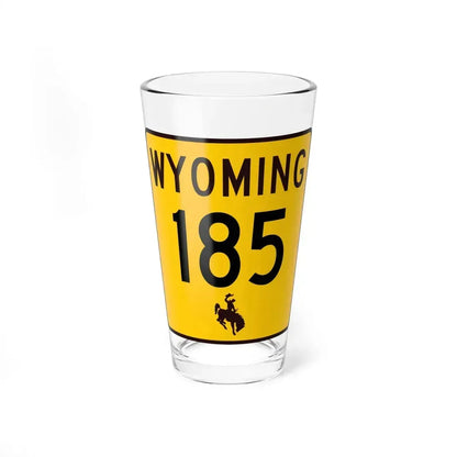 WY-185 (Wyoming) (Road Sign) Pint Glass 16oz 16oz - Go Mug Yourself
