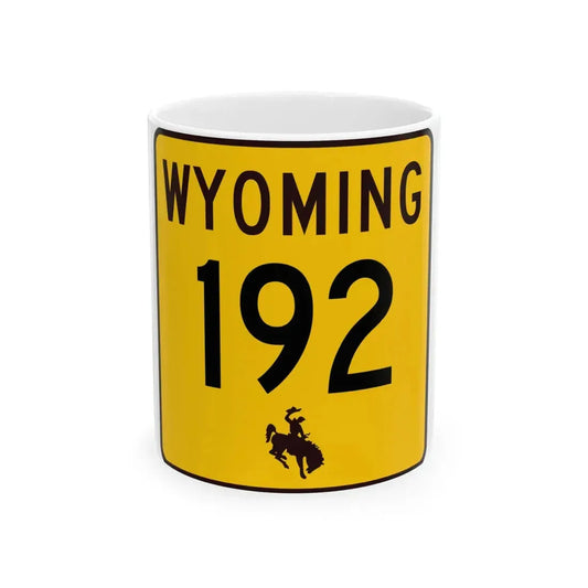 WY-192 (Wyoming) (Road Sign) White Coffee Mug 11oz - Go Mug Yourself