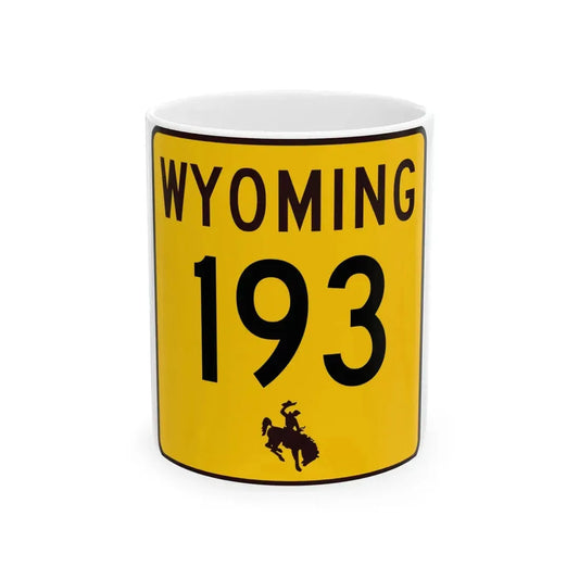 WY-193 (Wyoming) (Road Sign) White Coffee Mug 11oz - Go Mug Yourself