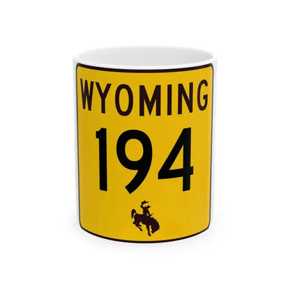 WY-194 (Wyoming) (Road Sign) White Coffee Mug 11oz - Go Mug Yourself