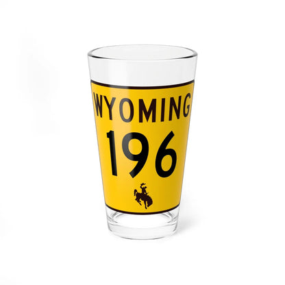 WY-196 (Wyoming) (Road Sign) Pint Glss 16oz 16oz - Go Mug Yourself