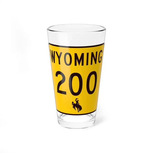 WY-200 (Wyoming) (Road Sign) Pint Glass 16oz 16oz - Go Mug Yourself