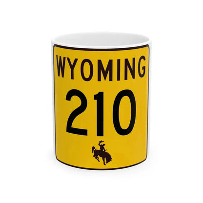 WY-210 (Wyoming) (Road Sign) White Coffee Mug 11oz - Go Mug Yourself