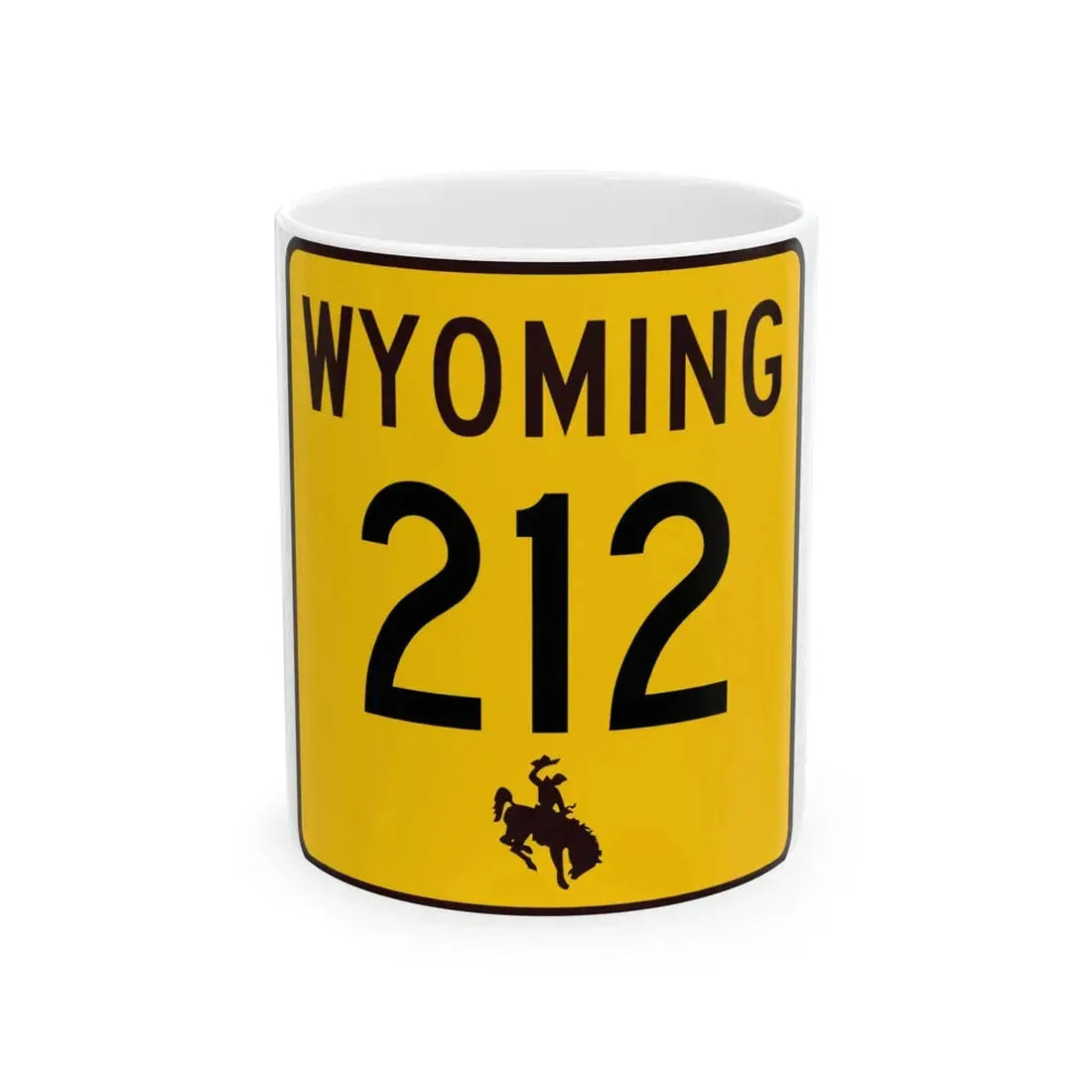 WY-212 (Wyoming) (Road Sign) White Coffee Mug 11oz - Go Mug Yourself