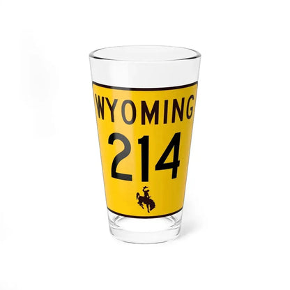 WY-214 (Wyoming) (Road Sign) Pint Glass 16oz 16oz - Go Mug Yourself