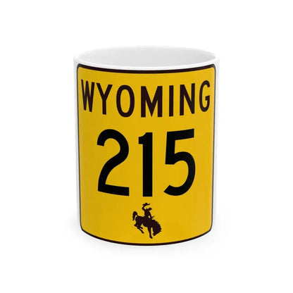 WY-215 (Wyoming) (Road Sign) White Coffee Mug 11oz - Go Mug Yourself