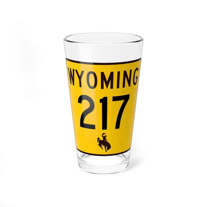 WY-217 (Wyoming) (Road Sign) Pint Glass 16oz 16oz - Go Mug Yourself