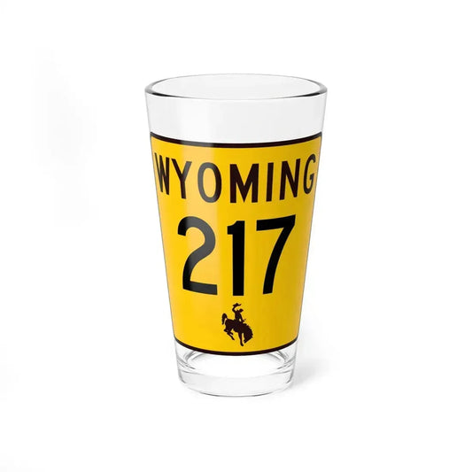 WY-217 (Wyoming) (Road Sign) Pint Glass 16oz 16oz - Go Mug Yourself