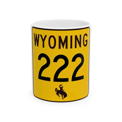 WY-222 (Wyoming) (Road Sign) White Coffee Mug 11oz - Go Mug Yourself
