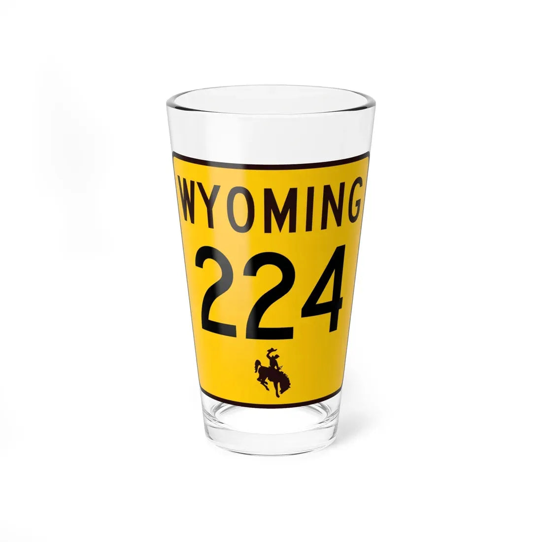 WY-224 (Wyoming) (Road Sign) Pint Glass 16oz 16oz - Go Mug Yourself