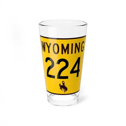 WY-224 (Wyoming) (Road Sign) Pint Glass 16oz 16oz - Go Mug Yourself