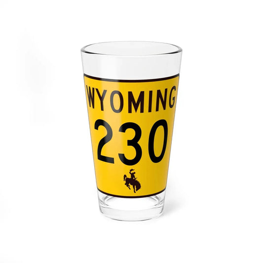 WY-230 (Wyoming) (Road Sign) Pint Glass 16oz 16oz - Go Mug Yourself