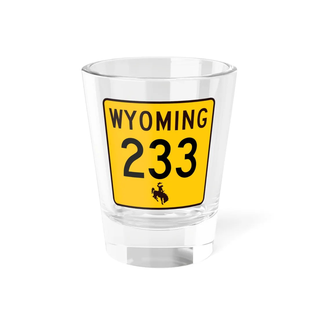 WY-233 (Wyoming) (Road Sign) Shot Glass 1.5oz 1.5oz - Go Mug Yourself