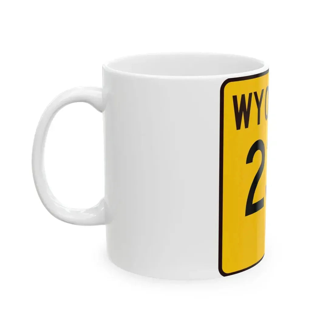 WY-233 (Wyoming) (Road Sign) White Coffee Mug - Go Mug Yourself