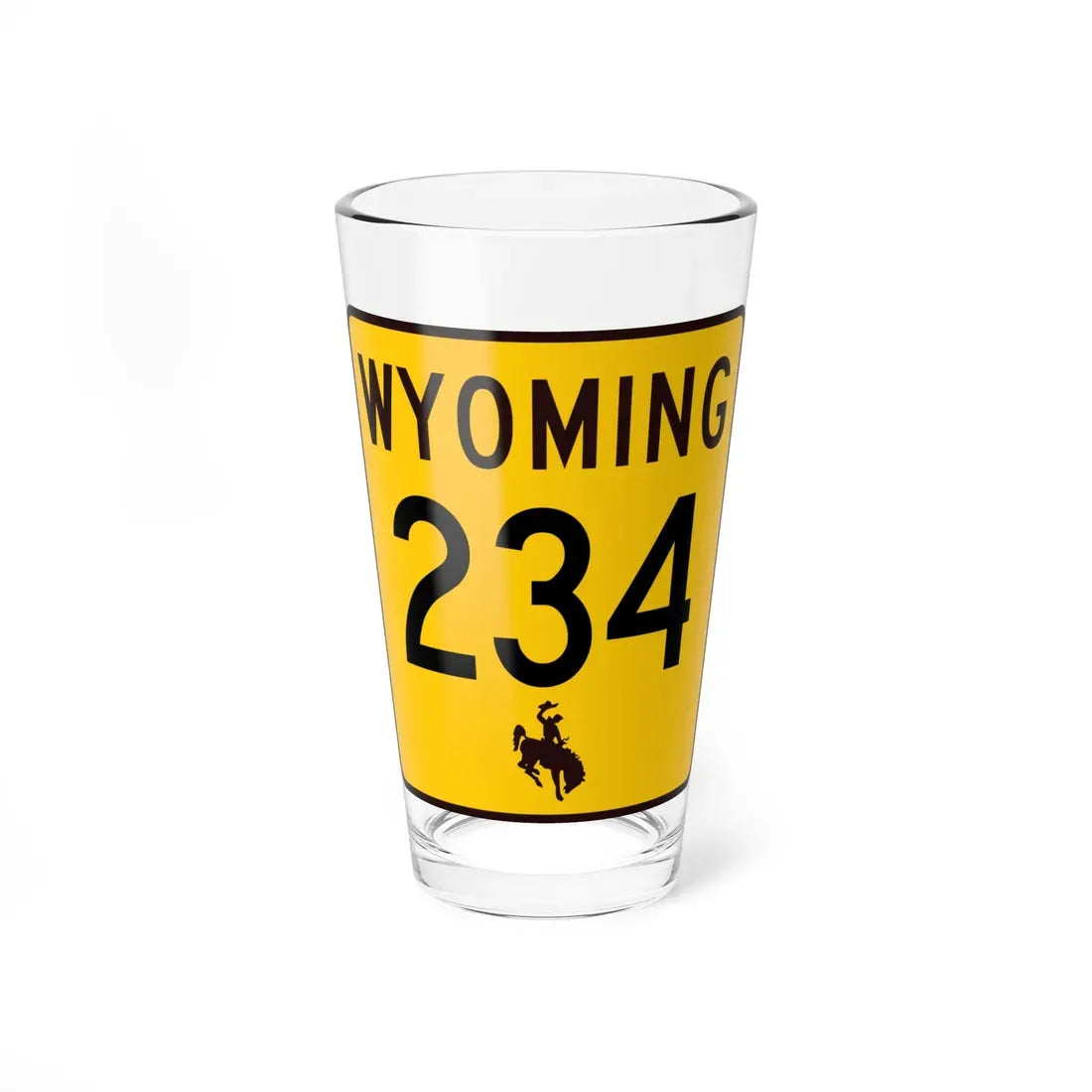WY-234 (Wyoming) (Road Sign) Pint Glass 16oz 16oz - Go Mug Yourself