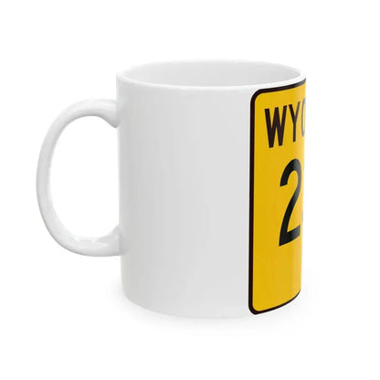 WY-235 (Wyoming) (Road Sign) White Coffee Mug - Go Mug Yourself