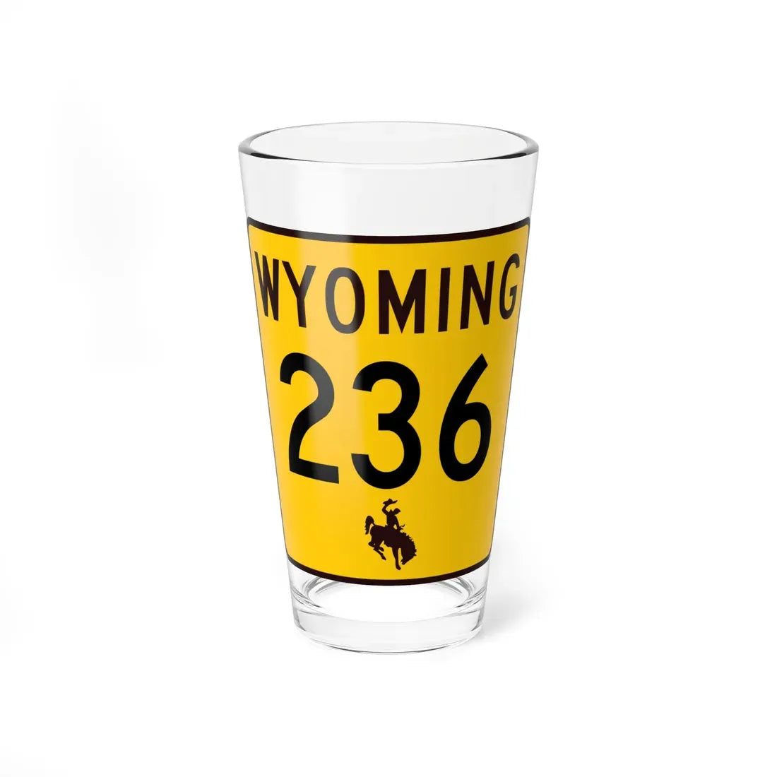 WY-236 (Wyoming) (Road Sign) Pint Glass 16oz 16oz - Go Mug Yourself