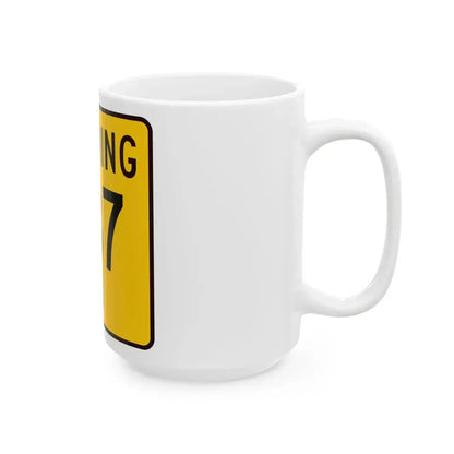 WY-237 (Wyoming) (Road Sign) White Coffee Mug - Go Mug Yourself