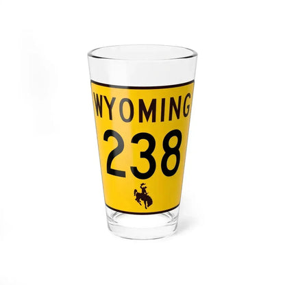 WY-238 (Wyoming) (Road Sign) Pint Glass 16oz 16oz - Go Mug Yourself