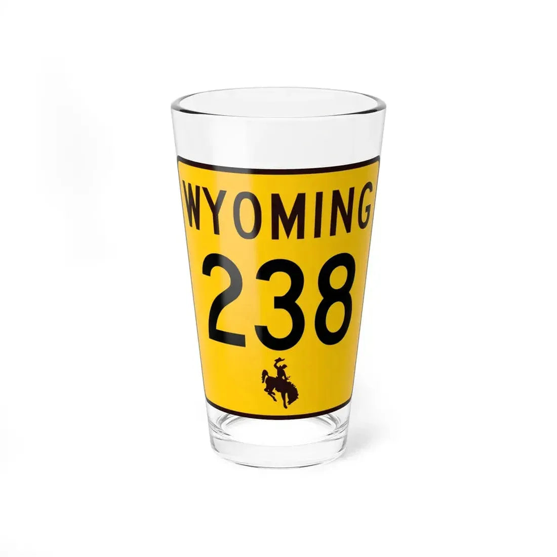 WY-238 (Wyoming) (Road Sign) Pint Glss 16oz 16oz - Go Mug Yourself