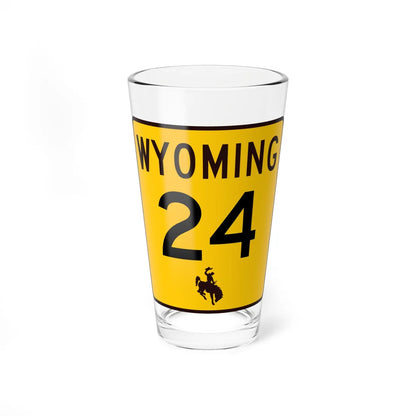 WY-24 (Wyoming) (Road Sign) Pint Glss 16oz 16oz - Go Mug Yourself