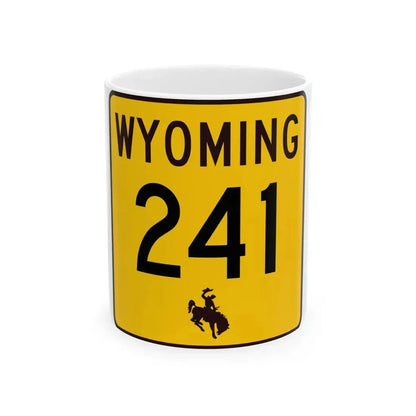 WY-241 (Wyoming) (Road Sign) White Coffee Mug 11oz - Go Mug Yourself