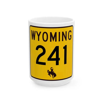 WY-241 (Wyoming) (Road Sign) White Coffee Mug 15oz - Go Mug Yourself