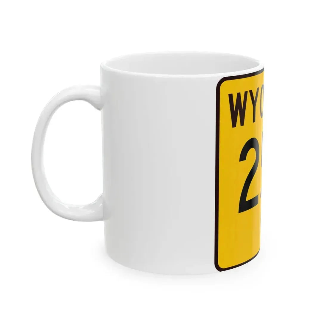 WY-250 (Wyoming) (Road Sign) White Coffee Mug - Go Mug Yourself