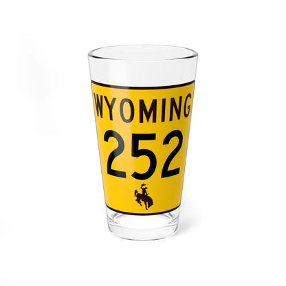 WY-252 (Wyoming) (Road Sign) Pint Glass 16oz 16oz - Go Mug Yourself