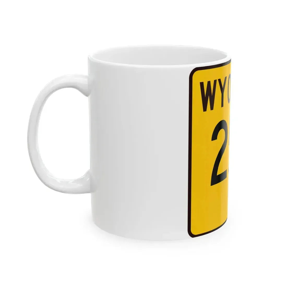 WY-253 (Wyoming) (Road Sign) White Coffee Mug - Go Mug Yourself