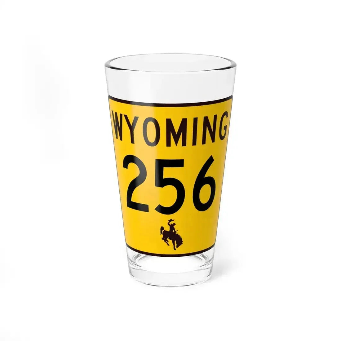 WY-256 (Wyoming) (Road Sign) Pint Glass 16oz 16oz - Go Mug Yourself