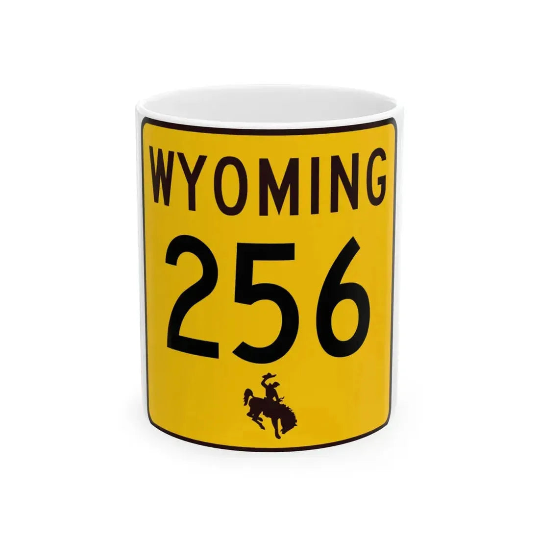 WY-256 (Wyoming) (Road Sign) White Coffee Mug 11oz - Go Mug Yourself