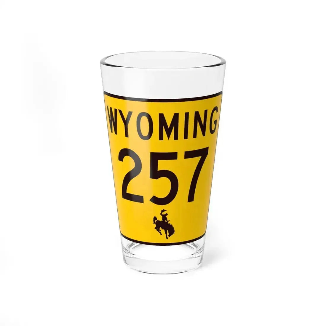 WY-257 (Wyoming) (Road Sign) Pint Glass 16oz 16oz - Go Mug Yourself