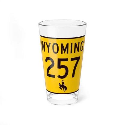 WY-257 (Wyoming) (Road Sign) Pint Glass 16oz 16oz - Go Mug Yourself