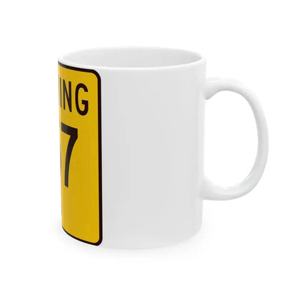 WY-257 (Wyoming) (Road Sign) White Coffee Mug - Go Mug Yourself