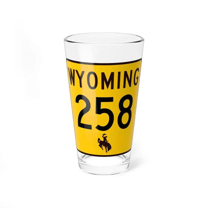WY-258 (Wyoming) (Road Sign) Pint Glass 16oz 16oz - Go Mug Yourself
