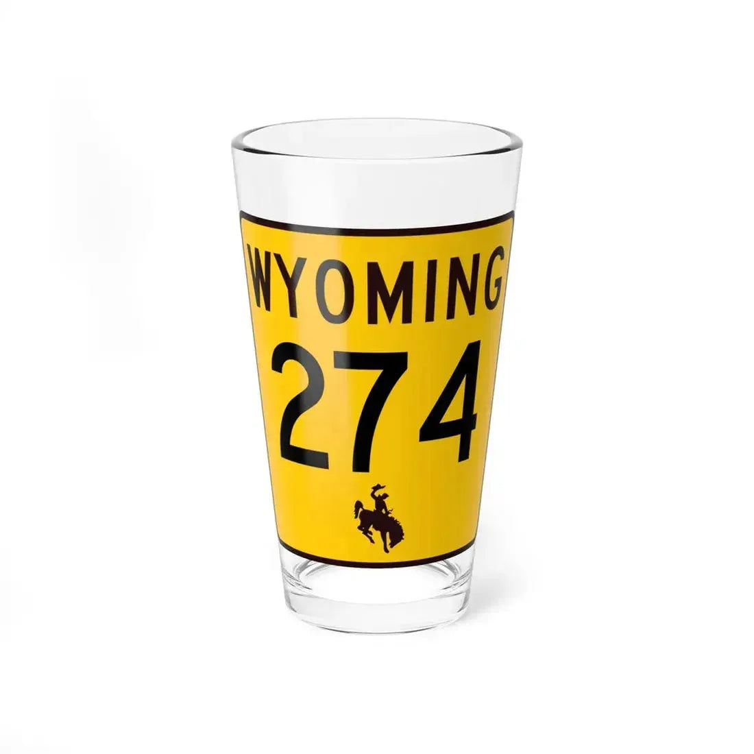 WY-274 (Wyoming) (Road Sign) Pint Glass 16oz 16oz - Go Mug Yourself