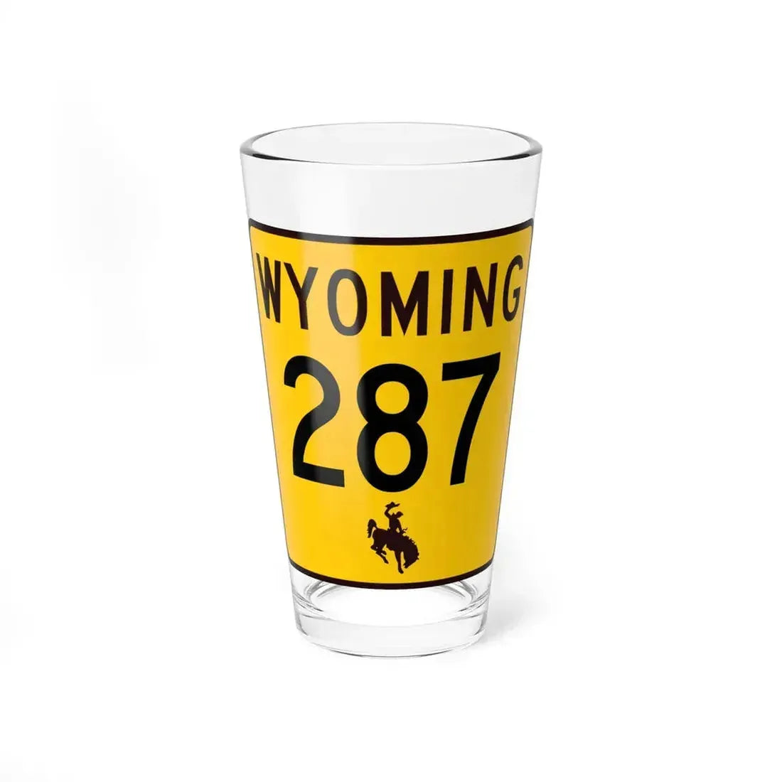 WY-287 (Wyoming) (Road Sign) Pint Glass 16oz 16oz - Go Mug Yourself