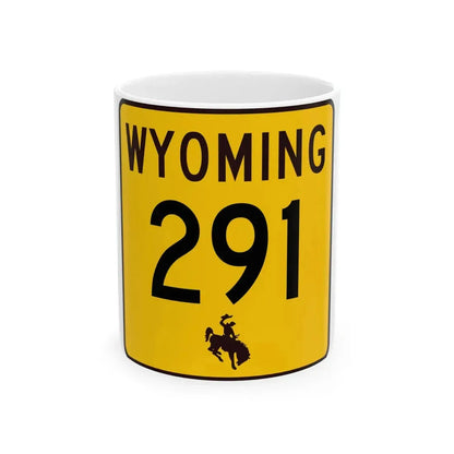 WY-291 (Wyoming) (Road Sign) White Coffee Mug 11oz - Go Mug Yourself