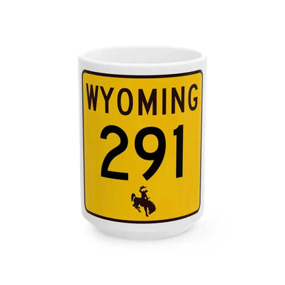 WY-291 (Wyoming) (Road Sign) White Coffee Mug 15oz - Go Mug Yourself