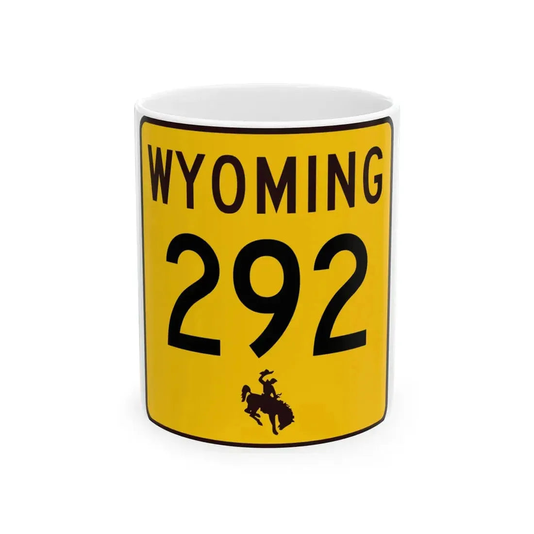 WY-292 (Wyoming) (Road Sign) White Coffee Mug 11oz - Go Mug Yourself