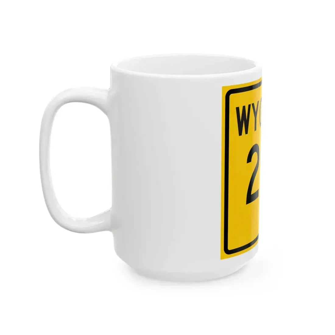 WY-297 (Wyoming) (Road Sign) White Coffee Mug - Go Mug Yourself