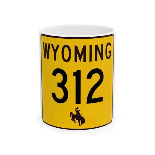 WY-312 (Wyoming) (Road Sign) White Coffee Mug 11oz - Go Mug Yourself